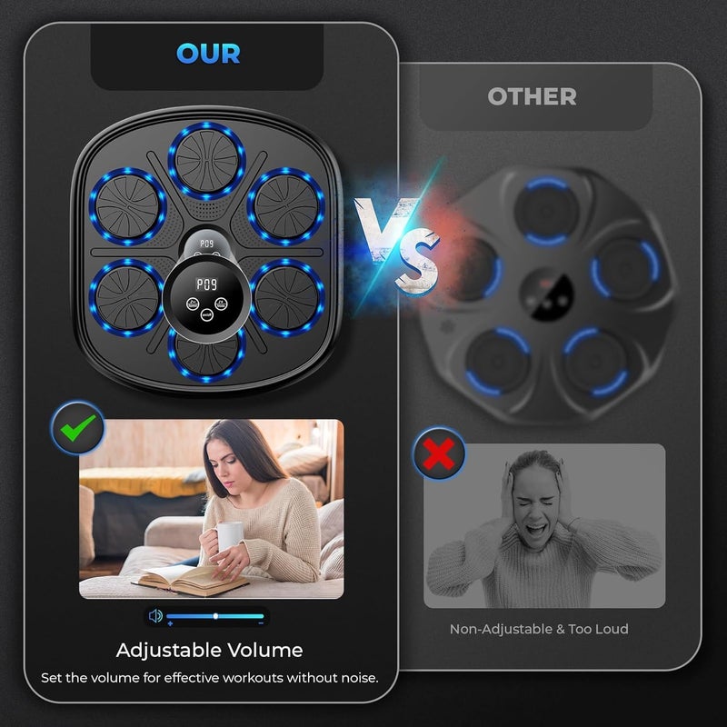 heetipuk 2025 Music Boxing Machine for Adults and Kids, Smart Bluetooth Boxing Machine Wall Mounted Music, Adjustable Hitting Sound Volume, Durable PU Material, Fitness/Lose Weight in Home - Image 3